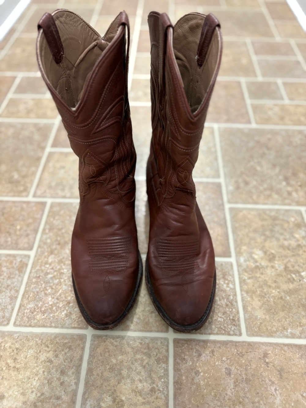 Tecovas Cartwright Boots Hazelnut Cow Hide Leather Size 10EE PRE-OWNED See Pics - Picture 5 of 14